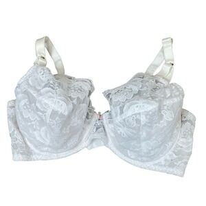 Frederick's of Hollywood bra white lace underwire no padding 36 DD